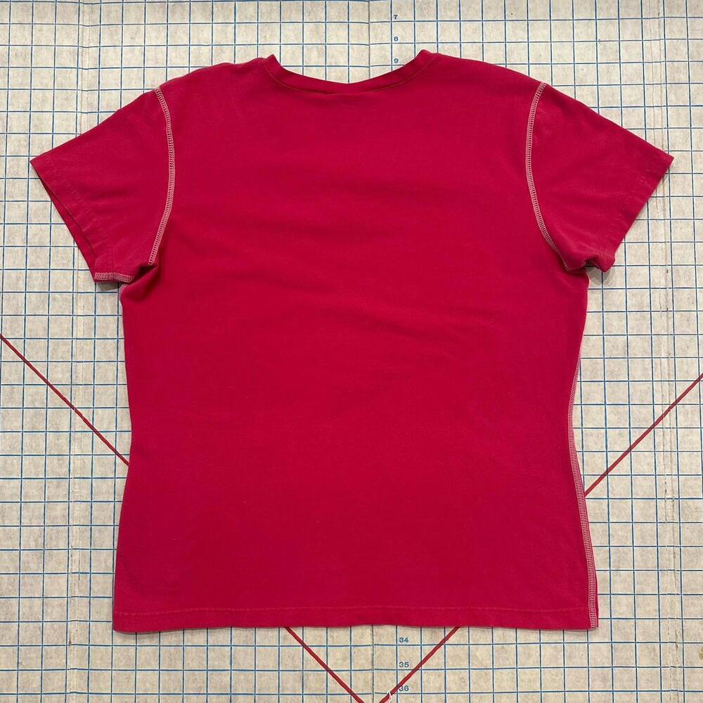 Vintage Nike Shirt XL Pink Short Sleeve V Neck Swoosh Embroidered Y2K - Picture 8 of 14